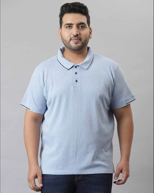 Instafab Plus-Men's Blue Stylish Half Sleeve Casual T-shirt