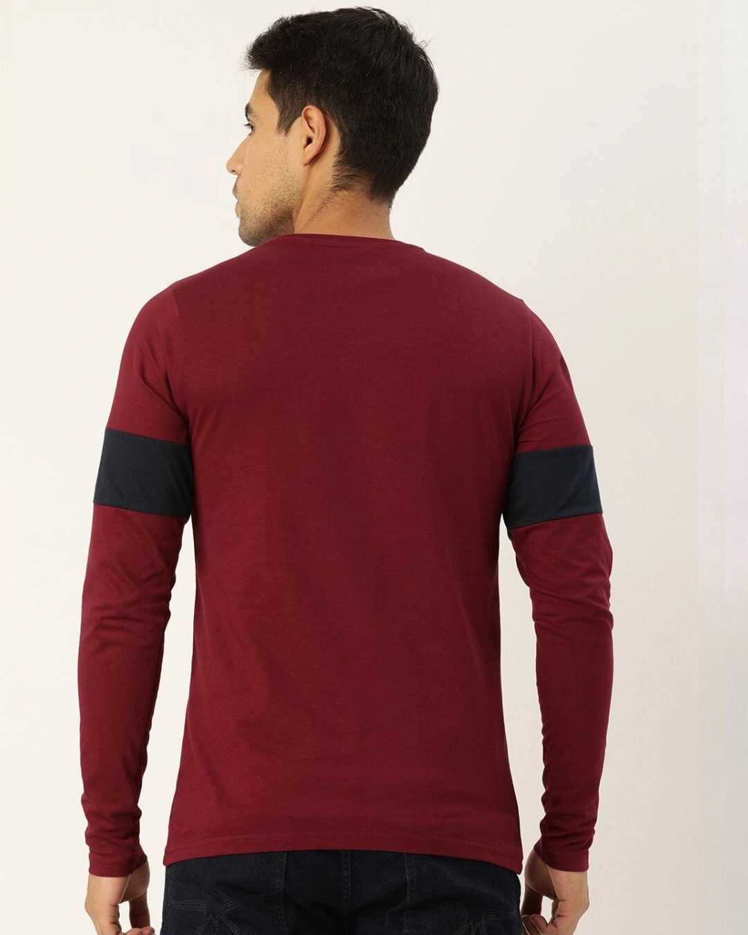 Dillinger-Men's Maroon Color Block Slim Fit T-shirt 2 Dillinger-Men's Maroon Color Block Slim Fit T-shirt