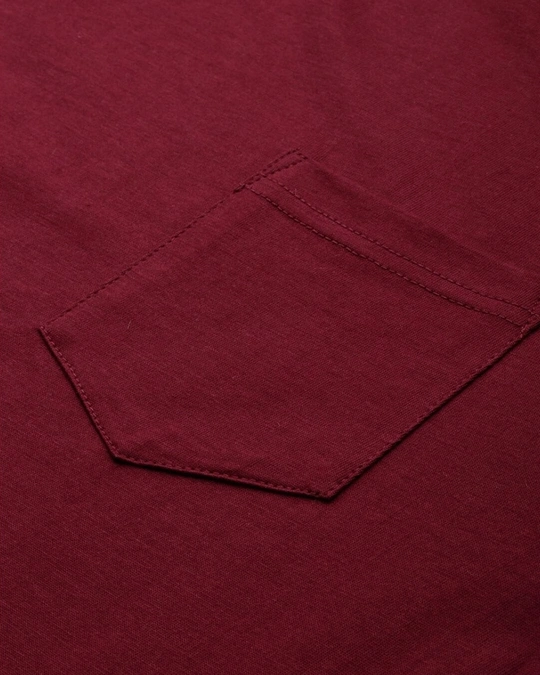 Dillinger-Men's Maroon Color Block Slim Fit T-shirt 4 Dillinger-Men's Maroon Color Block Slim Fit T-shirt