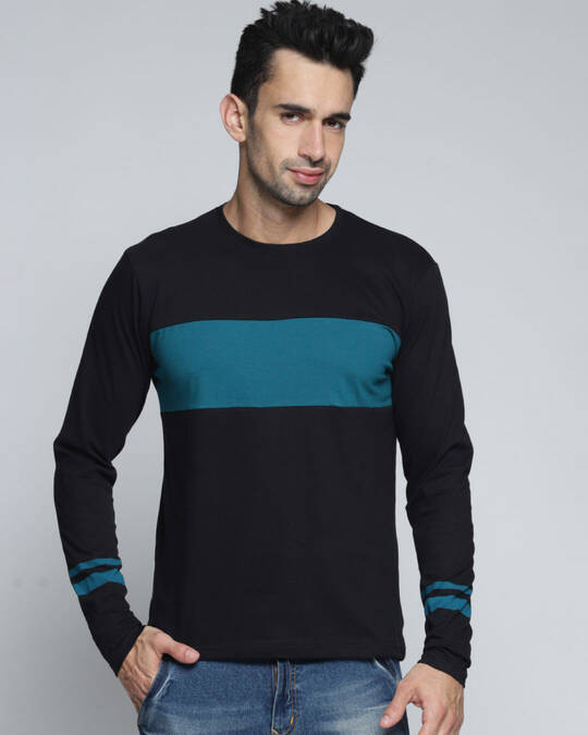 Dillinger-Men's Black Color Block Slim Fit T-shirt