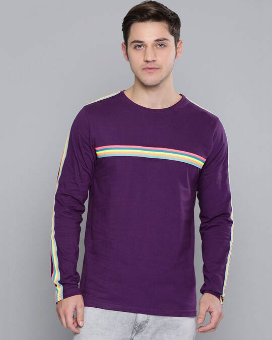 Difference of Opinion-Men's Purple Slim Fit T-shirt