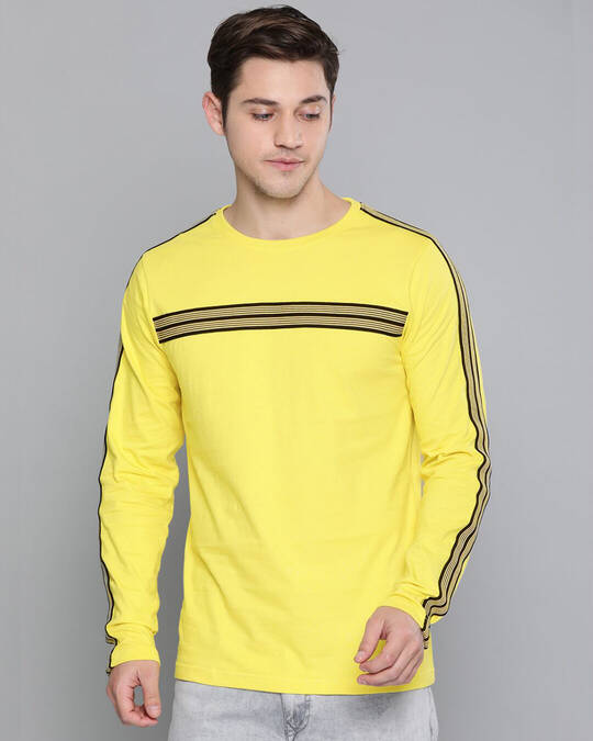 Difference of Opinion-Men's Yellow Slim Fit T-shirt