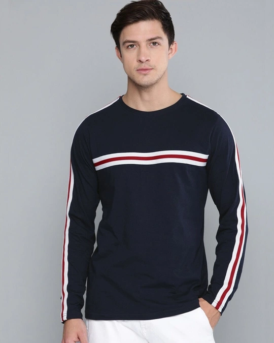 Difference of Opinion-Men's Blue Slim Fit T-shirt