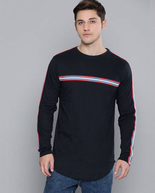 Difference of Opinion-Men's Blue Slim Fit T-shirt