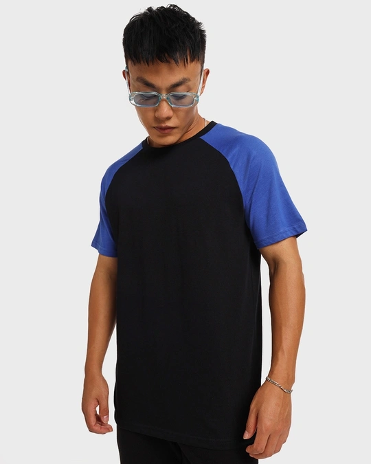 Bewakoof-Men's Black & Blue T-shirt