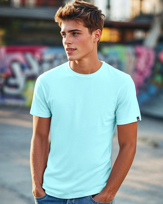 Bewakoof-Men's Blue T-shirt