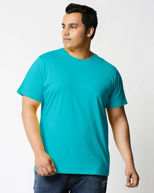 Bewakoof-Men's Tropical Blue Plus Size T-shirt