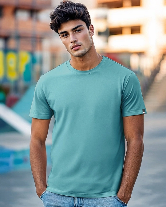 Bewakoof-Men's Blue T-shirt