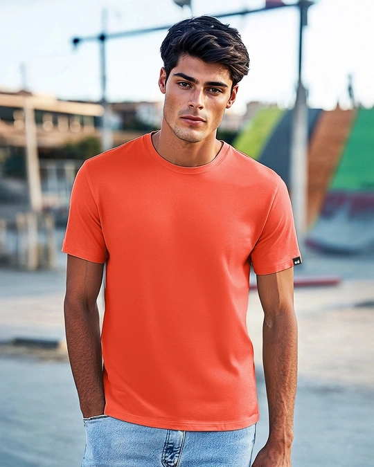 Bewakoof-Men's Smoke Red T-shirt