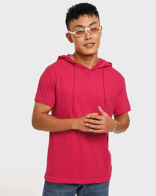Bewakoof-Men's Auro Red Hoodie T-shirt