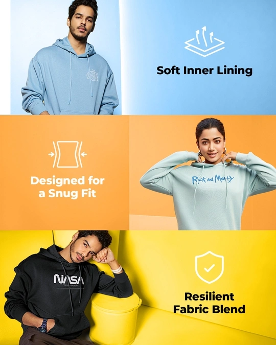 Bewakoof-Men's Black & White Color Block Zipper Hoodies 8 Bewakoof-Men's Black & White Color Block Zipper Hoodies