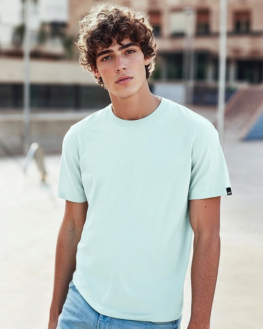 Bewakoof-Men's Aqua Green T-shirt