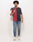 Bewakoof-Chili Pepper Pageant Blue-White Mesh Half On Half T-Shirt 2 Bewakoof-Chili Pepper Pageant Blue-White Mesh Half On Half T-Shirt