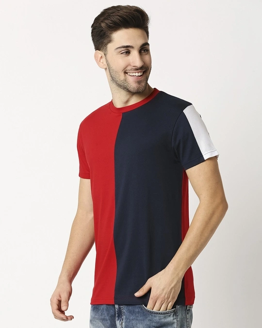 Bewakoof-Chili Pepper Pageant Blue-White Mesh Half On Half T-Shirt 4 Bewakoof-Chili Pepper Pageant Blue-White Mesh Half On Half T-Shirt