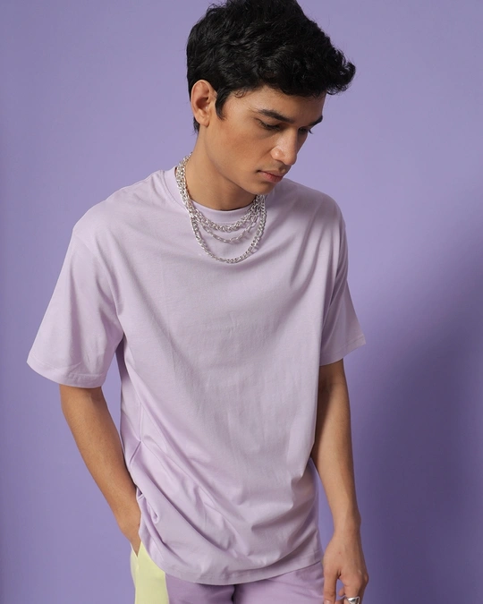 Bewakoof-Men's Purple Oversized T-shirt