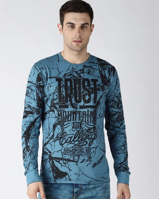 Difference of Opinion-Blue Graphic Print T Shirt