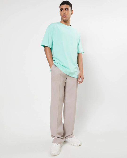 Bewakoof-Men's Sun-Kissed Green Oversized Fit T-shirt