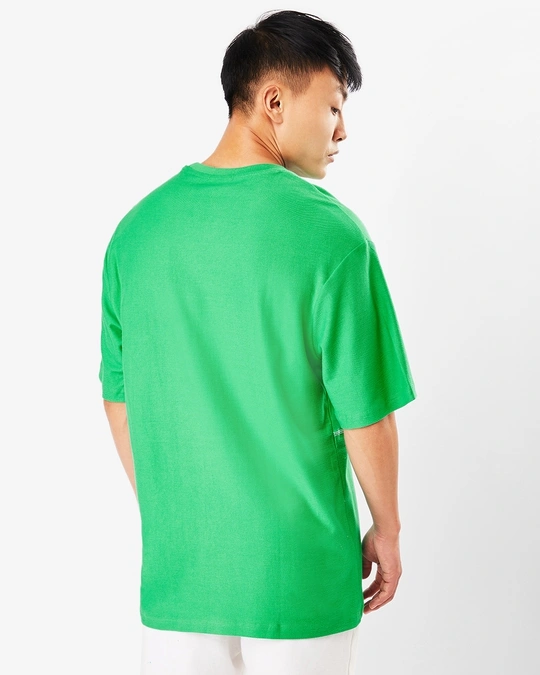 Bewakoof-Men's Varsity Green Oversized Contrast T-shirt 4 Bewakoof-Men's Varsity Green Oversized Contrast T-shirt