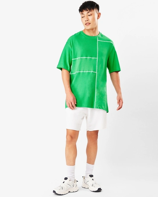 Bewakoof-Men's Varsity Green Oversized Contrast T-shirt 5 Bewakoof-Men's Varsity Green Oversized Contrast T-shirt
