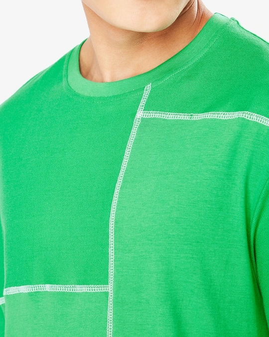 Bewakoof-Men's Varsity Green Oversized Contrast T-shirt 6 Bewakoof-Men's Varsity Green Oversized Contrast T-shirt