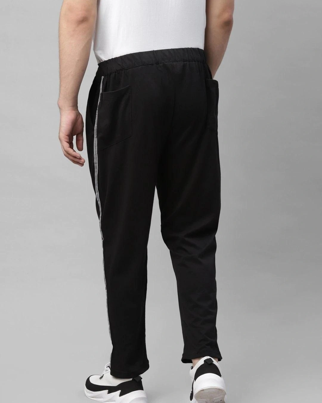 Rigo-Men's Black Side Striped Track Pants 2 Rigo-Men's Black Side Striped Track Pants