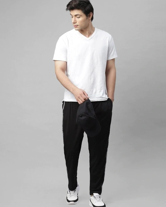 Rigo-Men's Black Side Striped Track Pants 5 Rigo-Men's Black Side Striped Track Pants