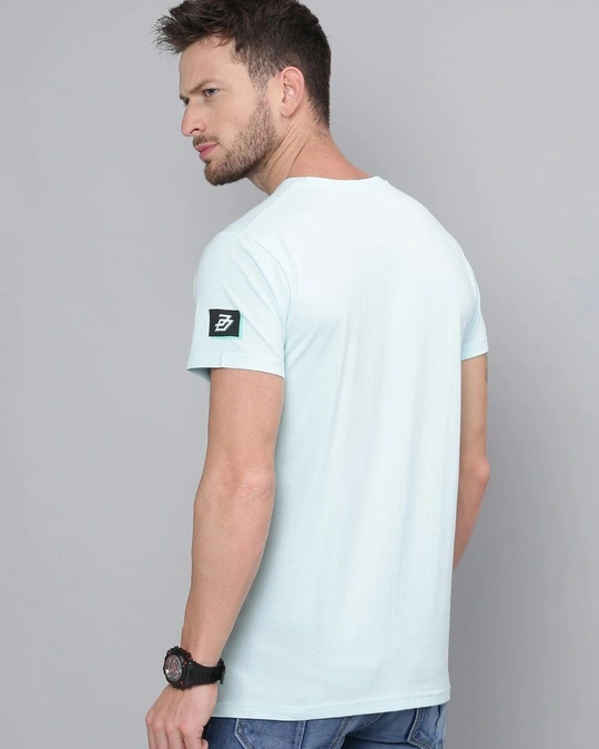 Difference of Opinion-Men's Blue Typography Slim Fit T-shirt 3 Difference of Opinion-Men's Blue Typography Slim Fit T-shirt