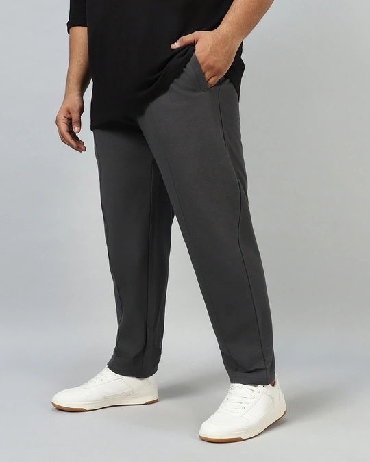 Bewakoof-Men's Grey Plus Size Track Pants