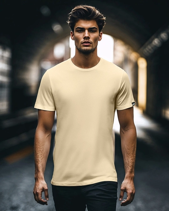 Bewakoof-Men's Brown T-shirt