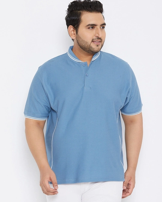 Instafab Plus-Plus Size Men's Stylish Solid Half Sleeve Casual T-Shirt