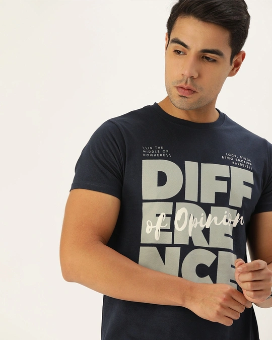 Difference of Opinion-Blue Typography T Shirt 10 1 Difference of Opinion-Blue Typography T Shirt 10