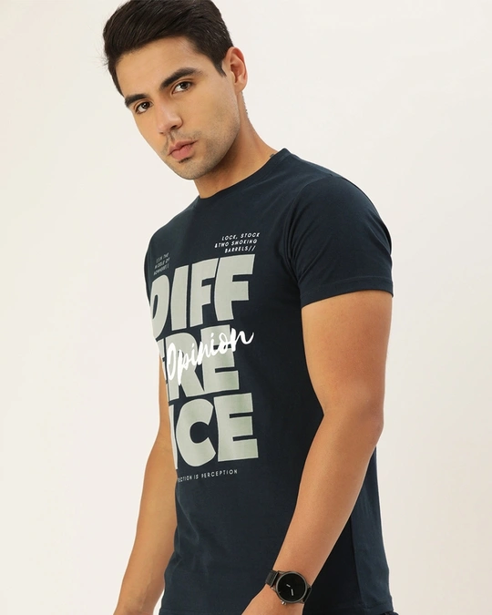 Difference of Opinion-Blue Typography T Shirt 10 3 Difference of Opinion-Blue Typography T Shirt 10