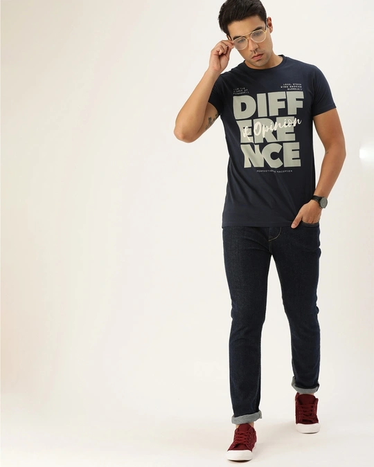 Difference of Opinion-Blue Typography T Shirt 10 4 Difference of Opinion-Blue Typography T Shirt 10