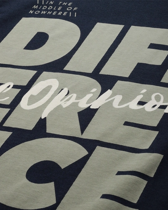 Difference of Opinion-Blue Typography T Shirt 10 5 Difference of Opinion-Blue Typography T Shirt 10