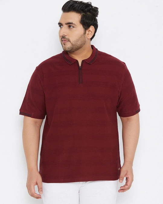 Instafab Plus-Plus Size Men's Stylish Solid Half Sleeve Casual T-Shirt