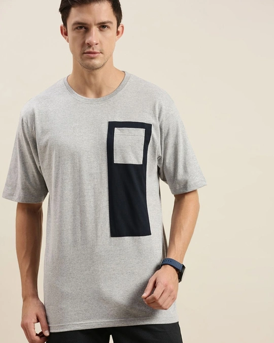 Difference of Opinion-Grey Colourblocked T Shirt