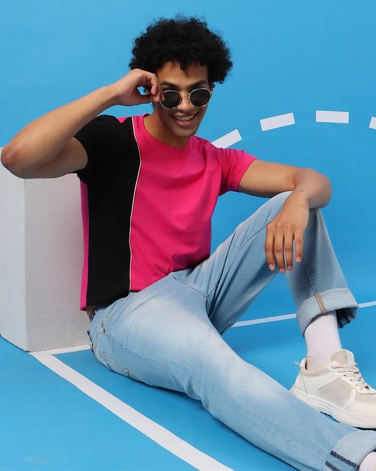 Bewakoof-Peppy Pink Shoulder Color Block
