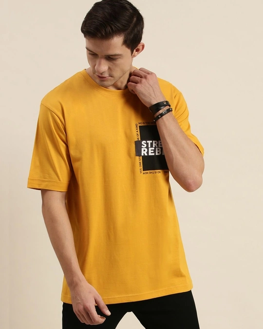 Difference of Opinion-Yellow Colourblocked T Shirt