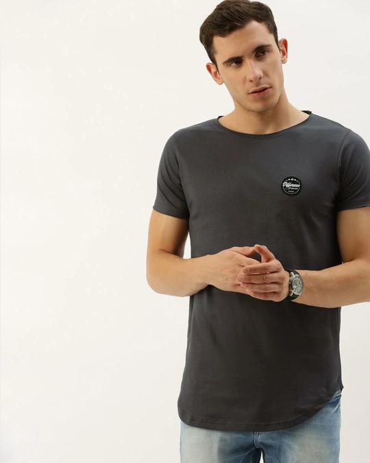 Difference of Opinion-Grey Solid T Shirt