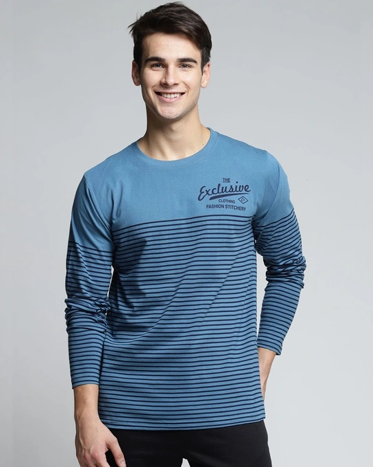 Difference of Opinion-Blue Striped T Shirt