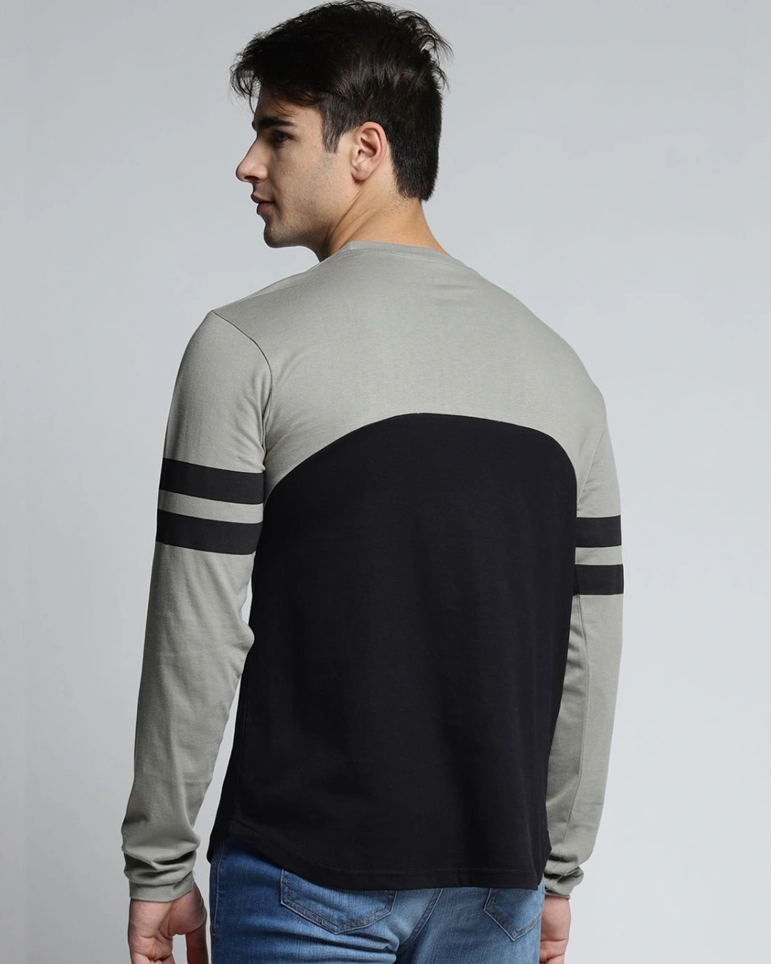 Difference of Opinion-Grey Colourblocked T Shirt 2 Difference of Opinion-Grey Colourblocked T Shirt