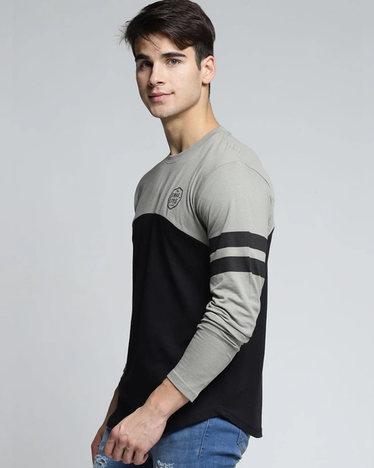 Difference of Opinion-Grey Colourblocked T Shirt 3 Difference of Opinion-Grey Colourblocked T Shirt