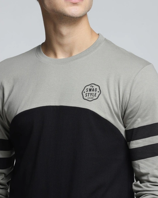 Difference of Opinion-Grey Colourblocked T Shirt 5 Difference of Opinion-Grey Colourblocked T Shirt