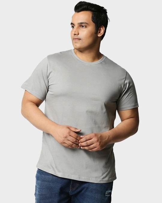 Bewakoof-Men's Meteor Grey Plus Size T-shirt