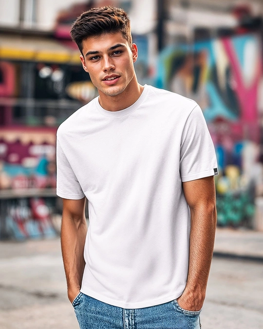 Bewakoof-Men's White T-shirt